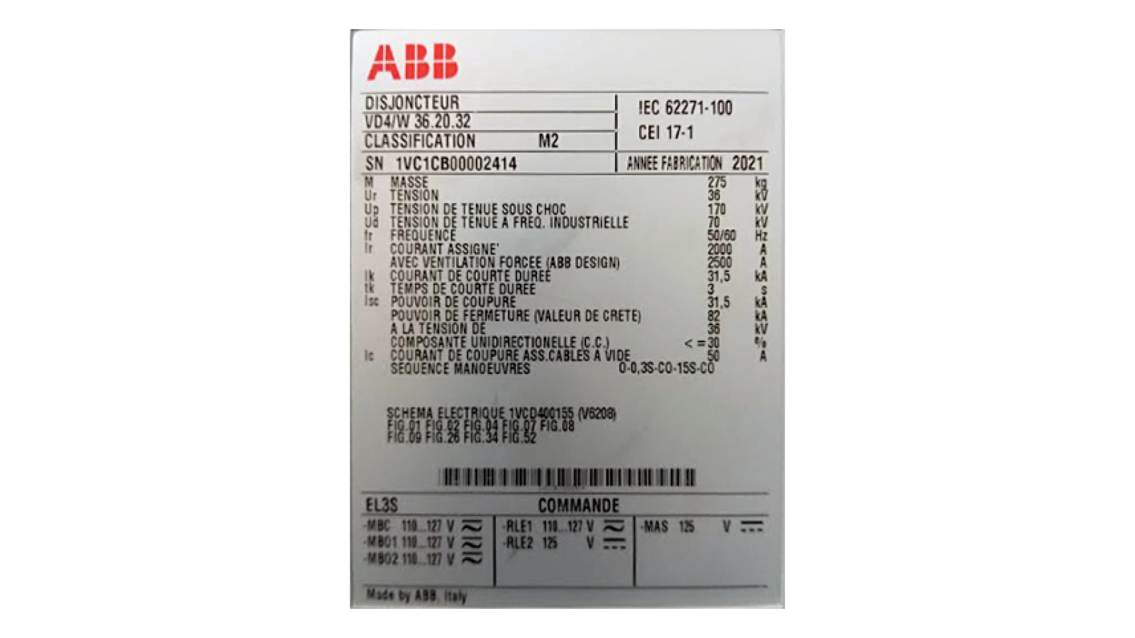 ABB 1VC1CB00002414 circuit breaker - Genuine ABB Industrial Spare Part
