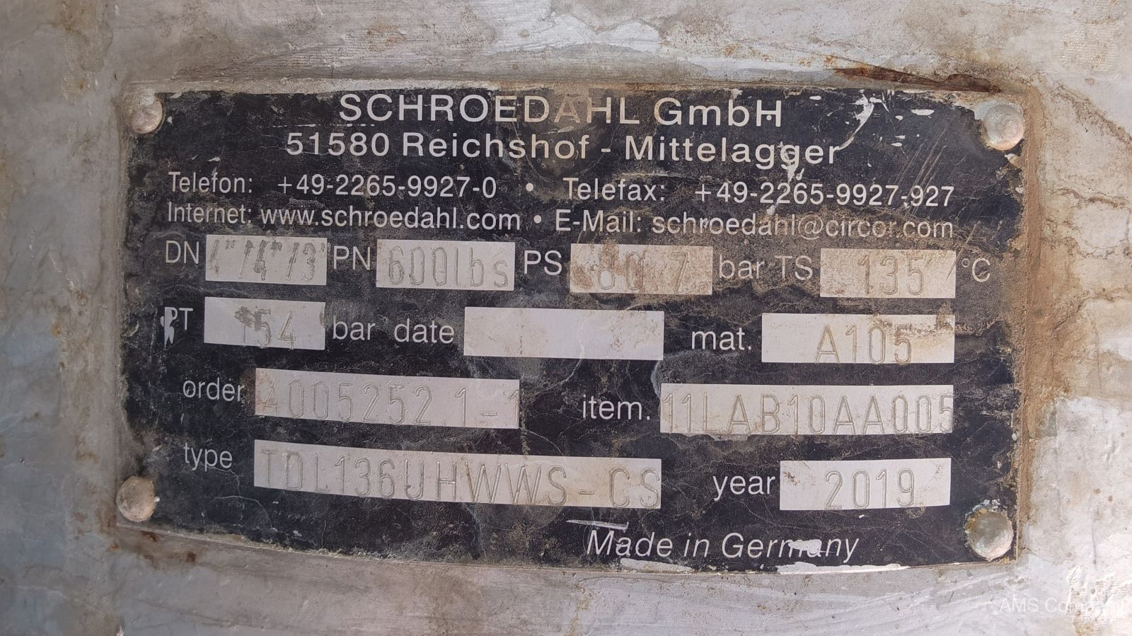 Schroedahl K40-252YP VALVULA ESPECIFICA
Tipo: Control fija
Diametro de conexion: 4"/4"/3"
Clase/serie: 600 LB
Material del cuerpo: A105
Fluido: Agua/espuma
Repuesto vÃ¡lvula de recirculaciÃ³n continua de agua de alimentaciÃ³n de
hrsg de lpc2; marca: schroedahl; modelo tdl136uhwws-cs. by-pass insert
cpl. (pos. 11, 13-16,23,31,36-38. cÃ³digo: k40-252yp, seal material :
epdm02
Marca: SCHROEDHAL
Modelo: K40-252YP
Equipo: VÃ¡lvula arc
Marca: SCHROEDHAL
Modelo: TDL136UHWWS-CS
TAG :11LAB10AA005 - Genuine Schroedahl Industrial Spare Part